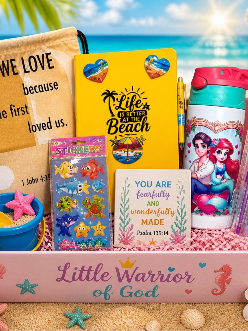 Little Warrior of God Kids Gift Box — Pink & Turquoise Accessories